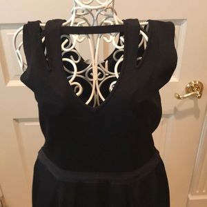 Black A-line stretch dress